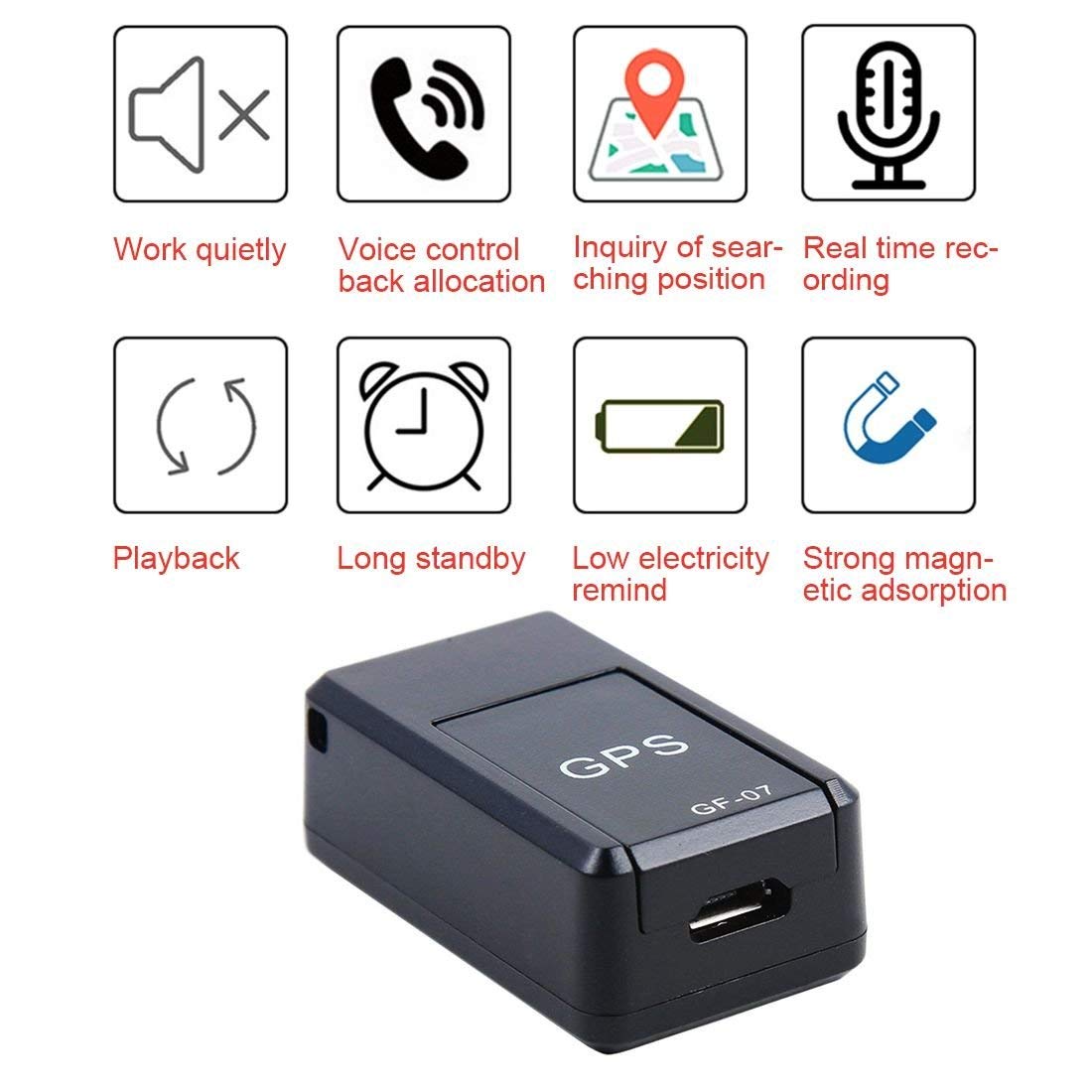 Mini GPS GF-07 Mini Magnetic Anti Lost Real Time Tracking Device সিম ডিভাইস উইথ GPS লোকেশন ট্রাকার